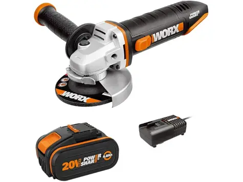 Worx WX800.4 - Amoladora angular inalámbrica 20V 4,0Ah 115mm