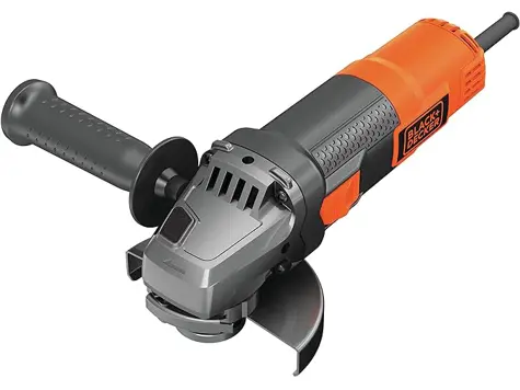 BLACK+DECKER BEG210 Amoladora 115mm 900W 12.000 RPM con empuñadura lateral, Aluminio.