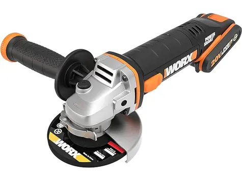 Amoladora Angular 20V Worx WX800 | 2 baterías 2Ah | Protector de disco | Maletín | Ergonómica