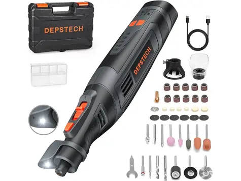 DEPSTECH A1L Mini Amoladora Inalámbrica 8V - 47 Accesorios - 5K-30K RPM