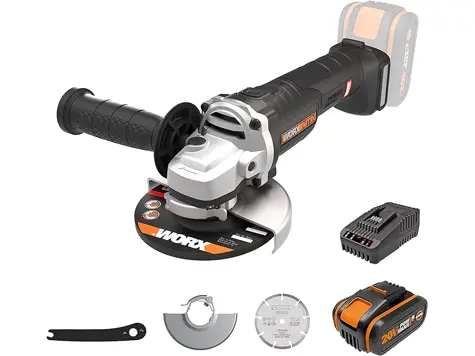 WORX Amoladora Angular Inalámbrica 18V (20V MAX) sin Escobillas, 8500 RPM, Ø125mm - WX812.1.