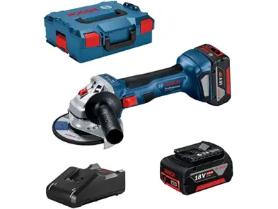 Bosch Prof. 18V GWS 18V-7 - Amoladora angular a batería (125mm, 11000 rpm, 2x4.0 Ah)